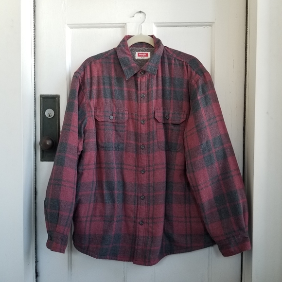 Wrangler Other - Wrangler Fleece Button Down Plaid Jacket, Sz L